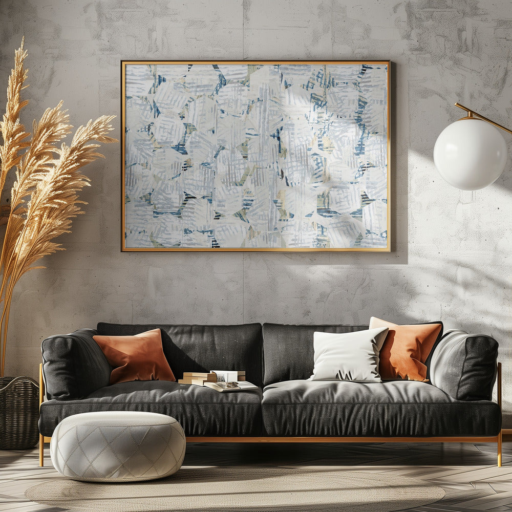 Cornish Blue Hexagons 6 | Leinwand