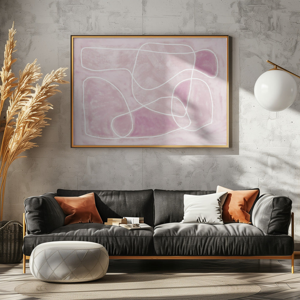 Pastellrosa Strichzeichnung | Poster