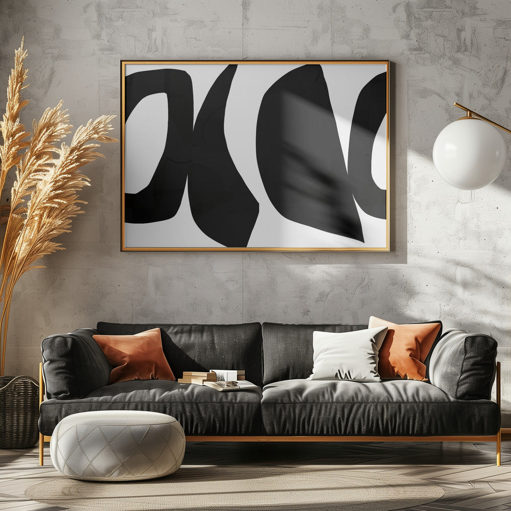 Große schwarze Formen 1 | Leinwand