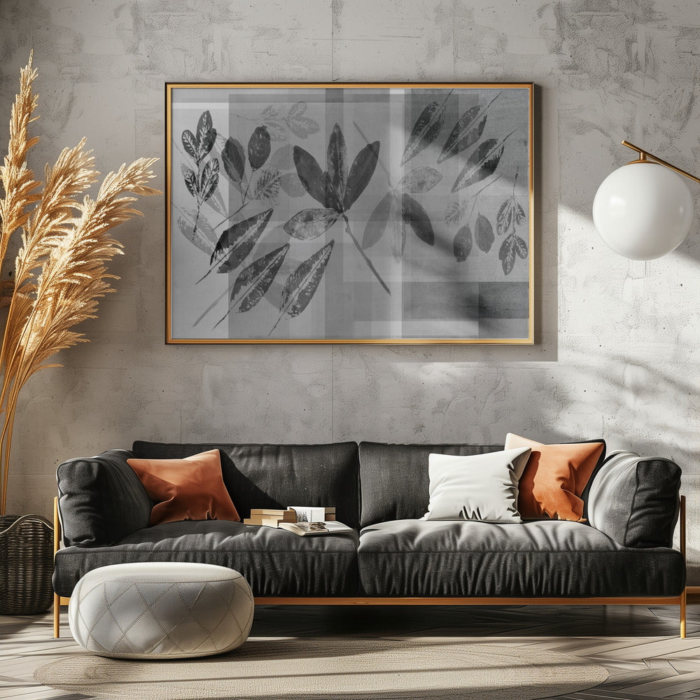Abstrakte Pflanzen in neutralen Tönen | Poster