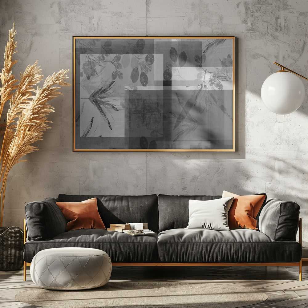 Abstrakte Pflanzen in neutralen Tönen | Poster