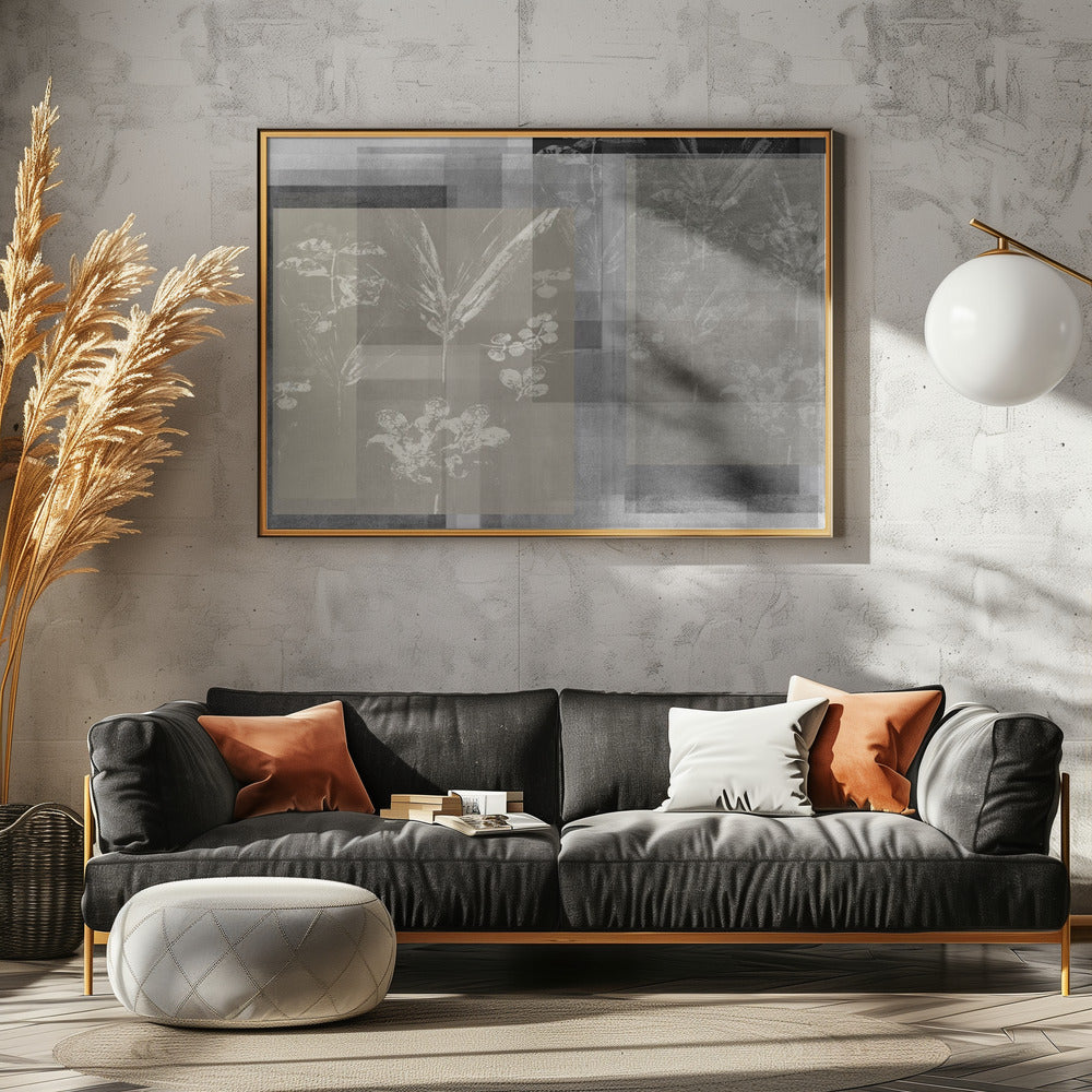 Abstrakte Pflanzen in neutralen Tönen | Poster