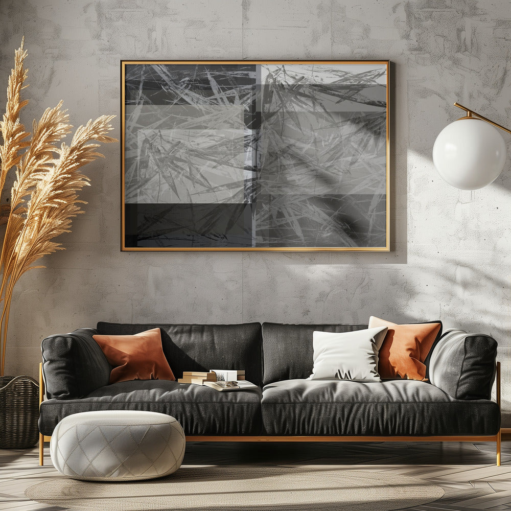 Abstrakte Pflanzen in neutralen Tönen | Poster