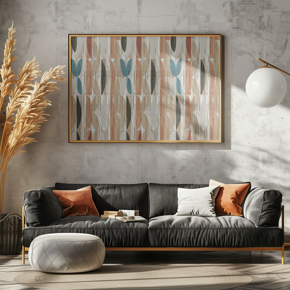 Retro-Moderne Formen mit geometrischem abstraktem Design | Leinwand