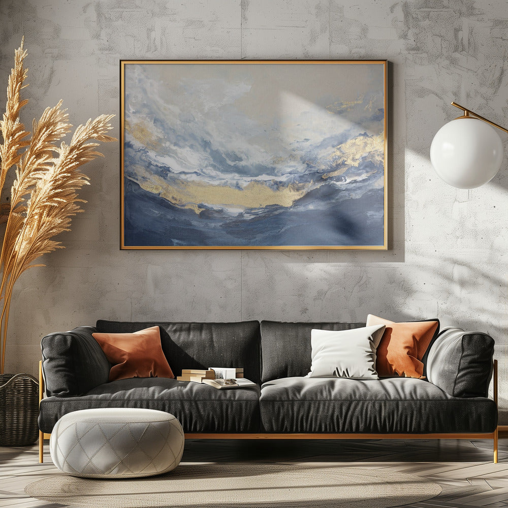 Goldene Horizontwellen | Leinwand