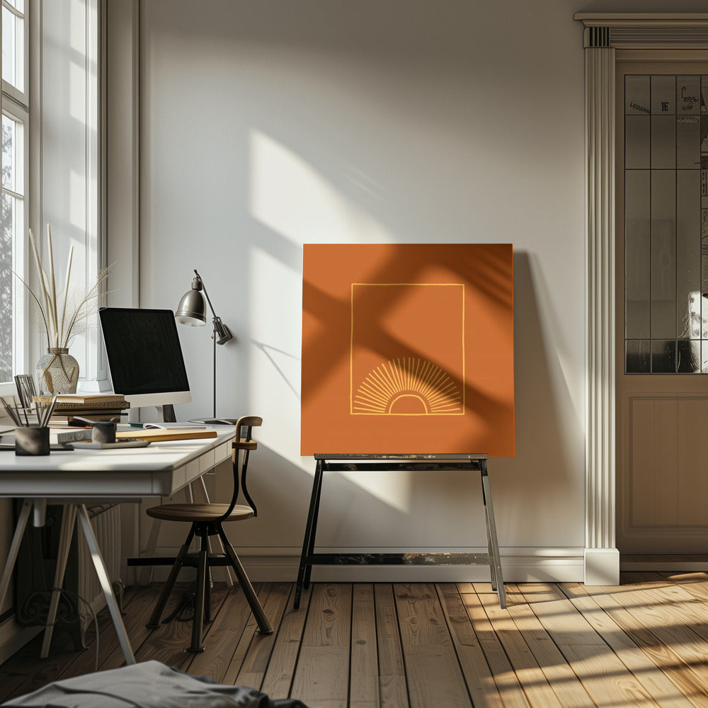 Karamell Minimal Sonne | Leinwand