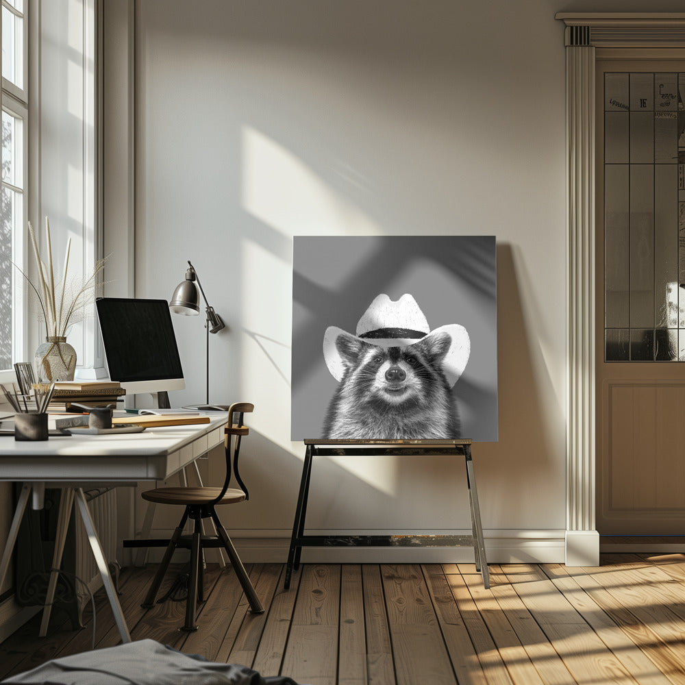 Wyatt, der Cowboy-Waschbär | Leinwand