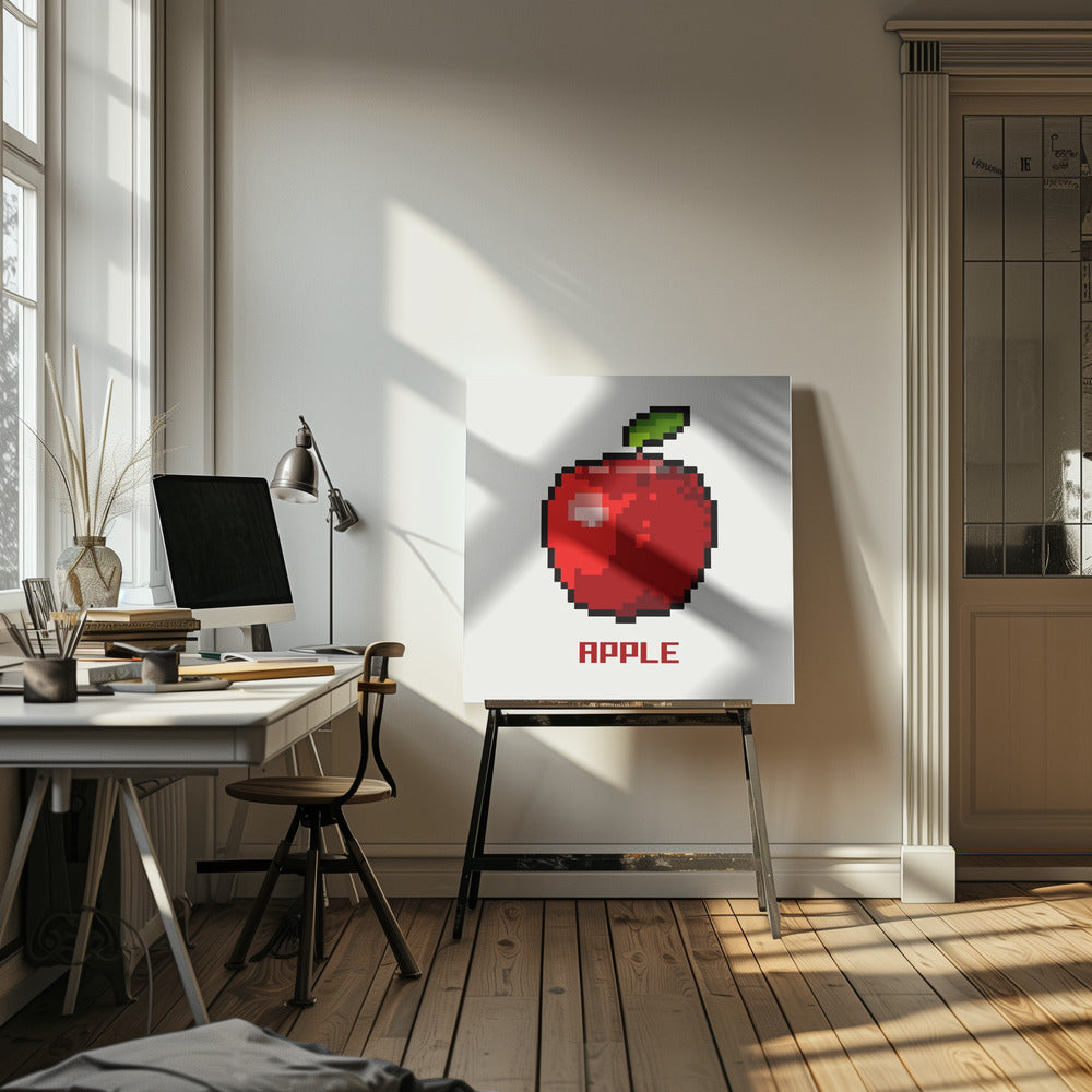 Pixel Fruit - Apfel | Leinwand