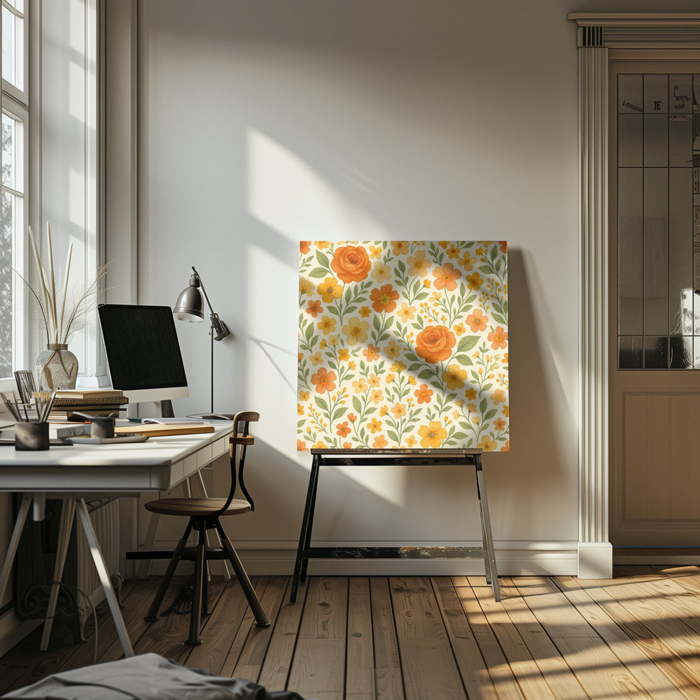 Orange Rosenwiese | Leinwand