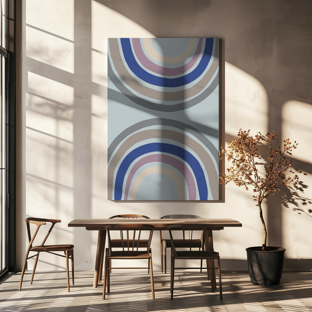 Doppelter Regenbogen Blau | Leinwand