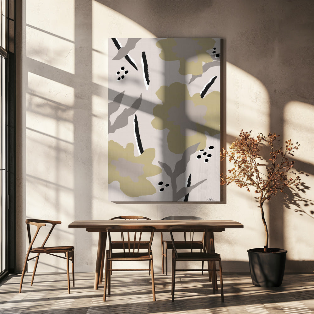 Beige Blumen | Leinwand