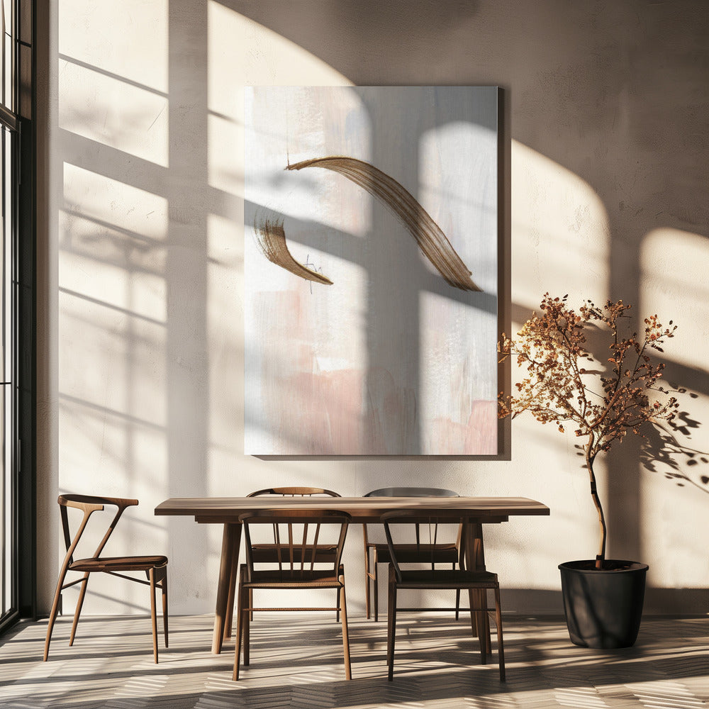 Elegante Pinselstriche in Erdtönen | Leinwand