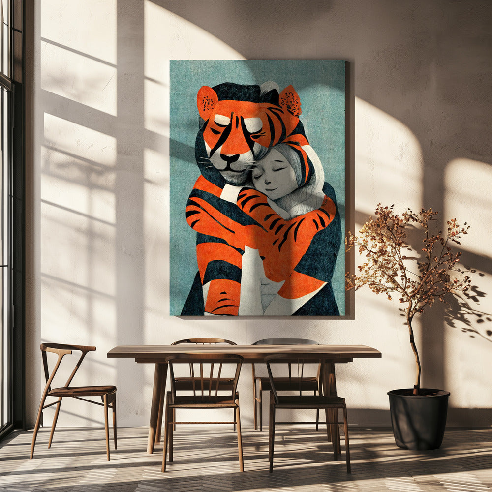 Tigerumarmung | Leinwand