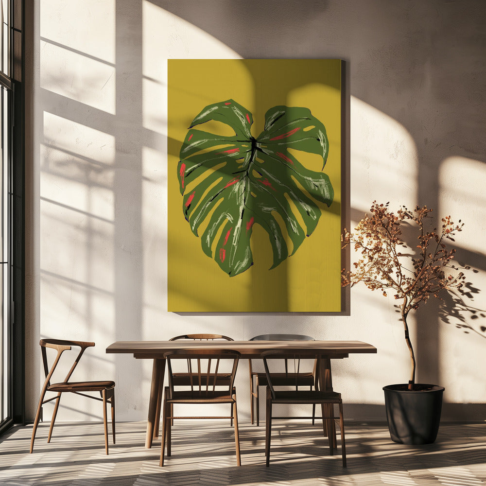 Monstera Blatt Grün | Leinwand