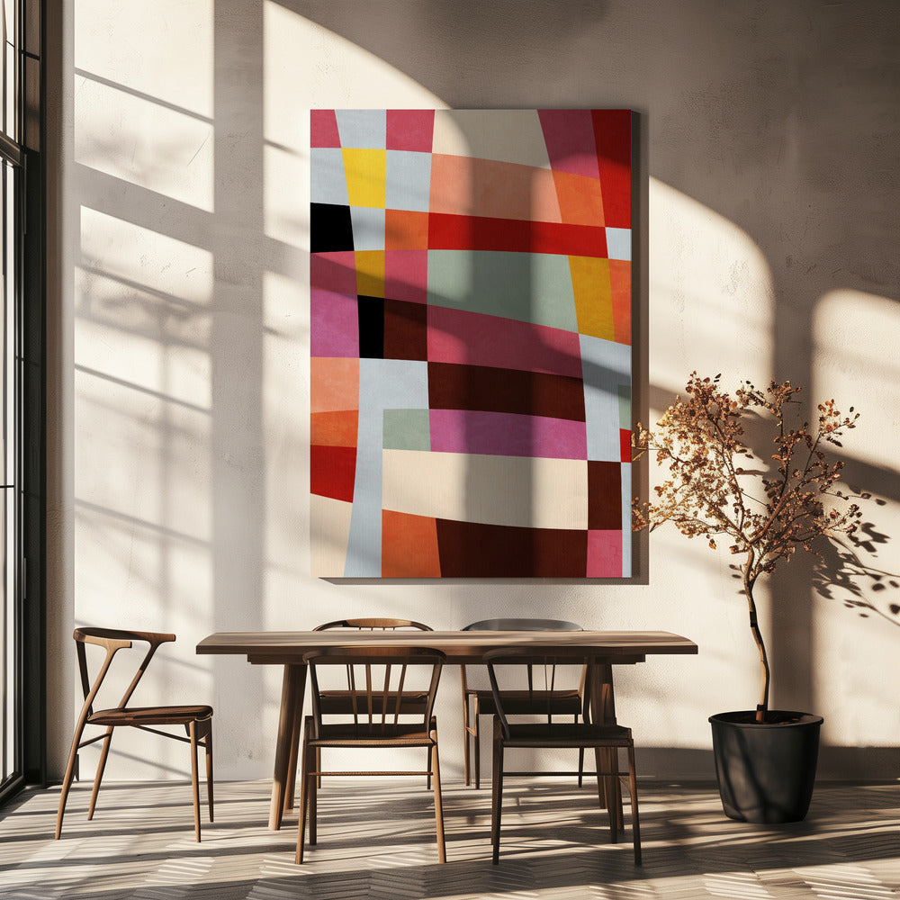 Warme Farben Bauhaus Geometrie4 | Leinwand