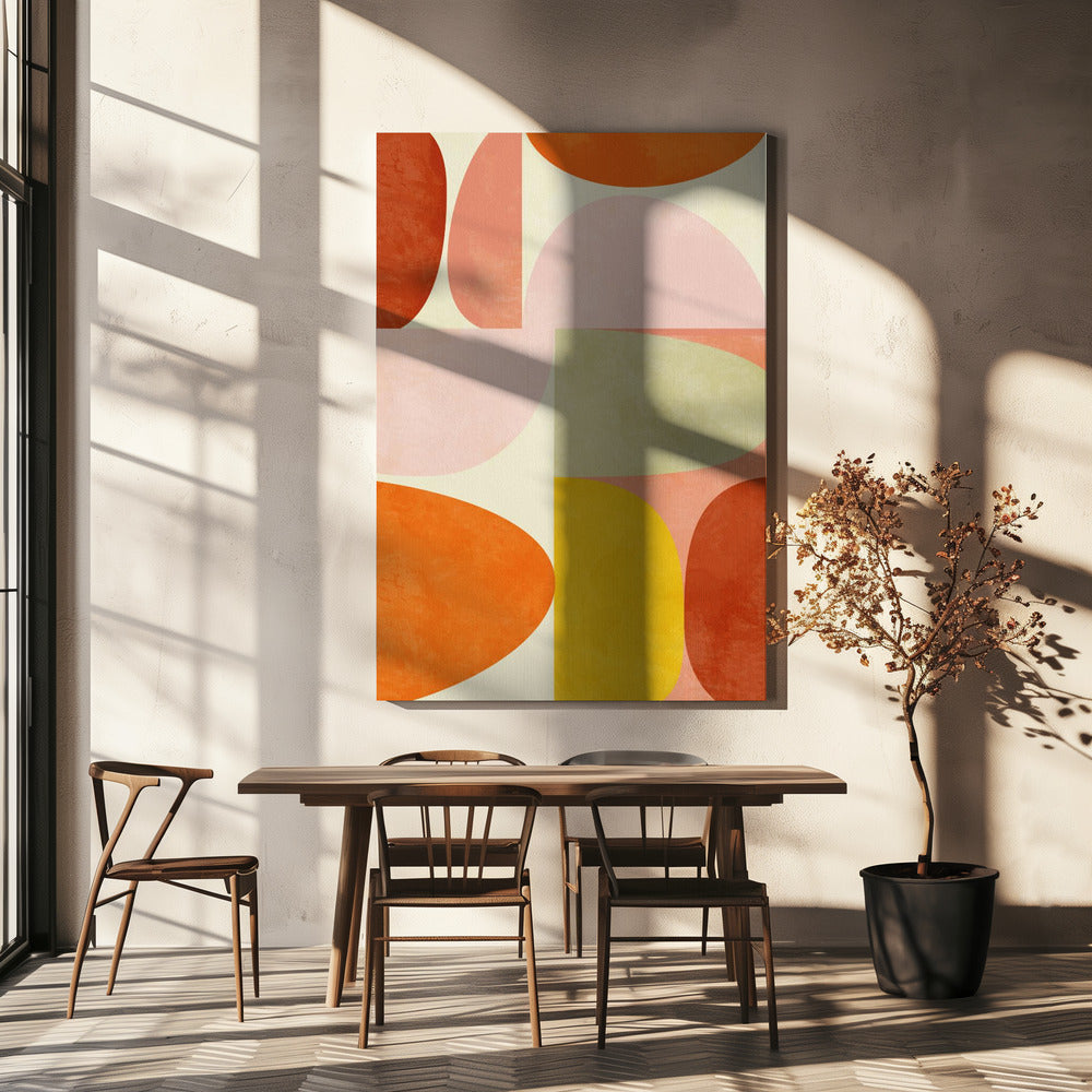 Warme Pastellgeometrie | Leinwand