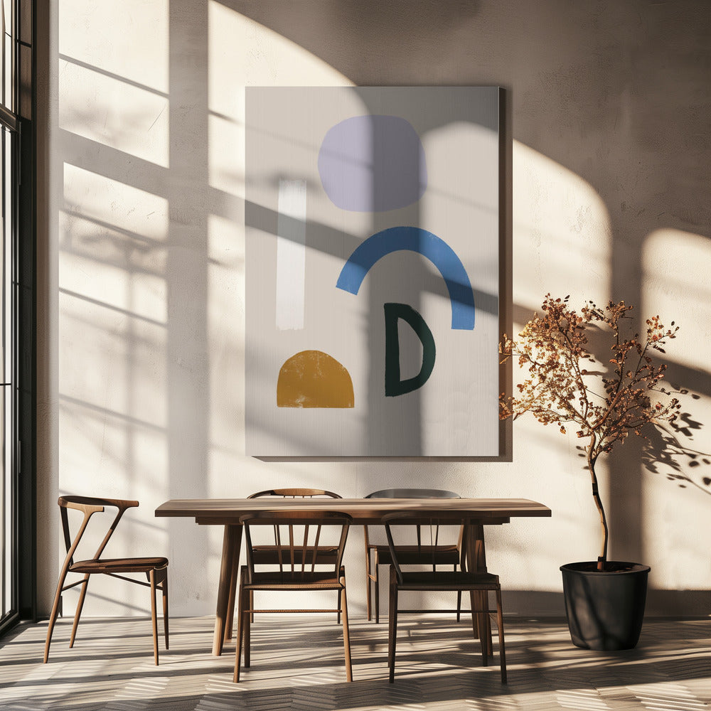 Minimalistische Formen in gedeckten Farben | Leinwand