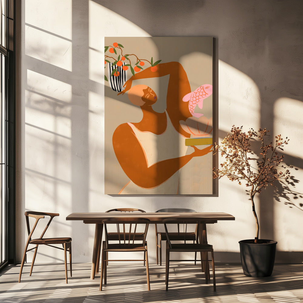 Fische und Orangen | Leinwand