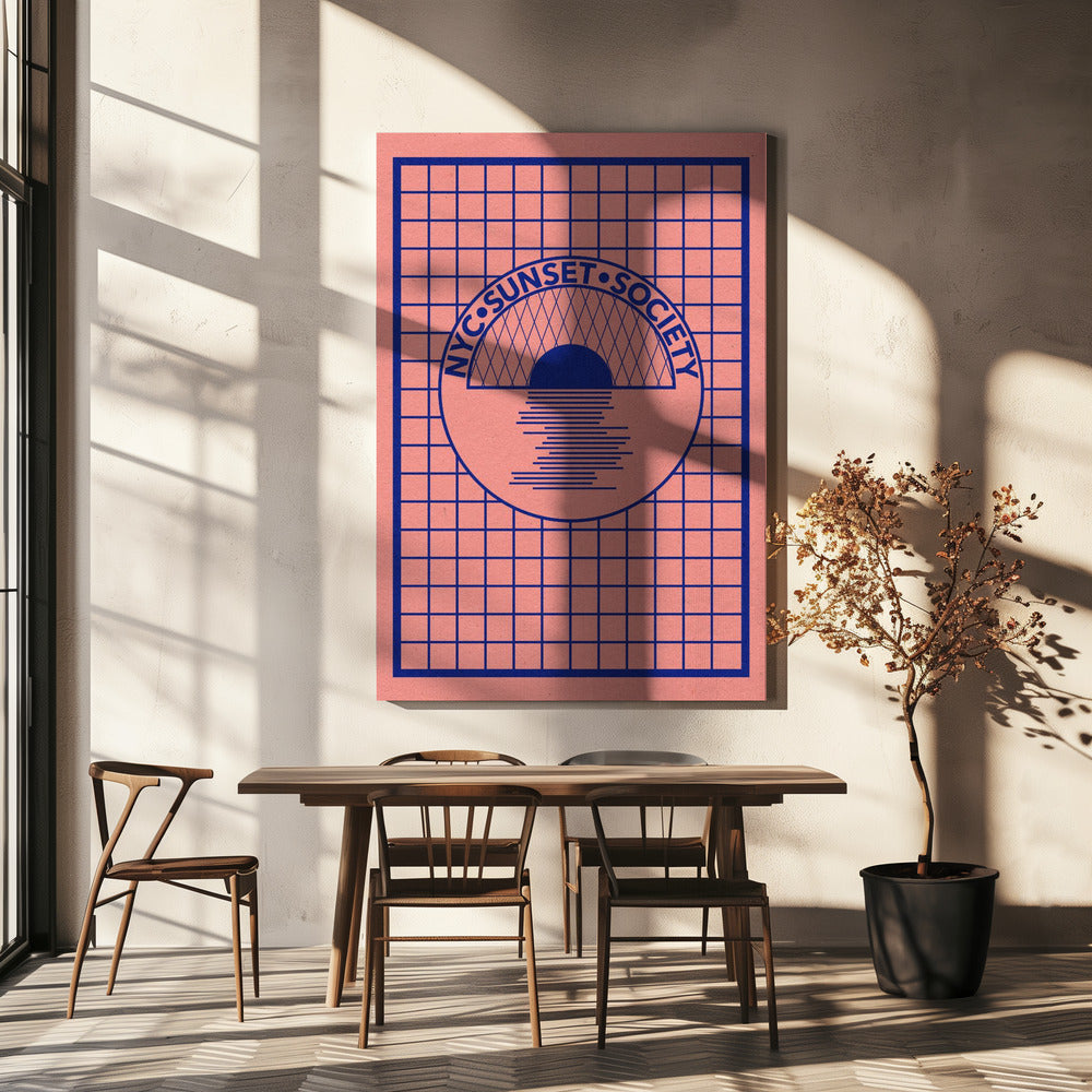 Nyc Sunset Society Blau | Leinwand