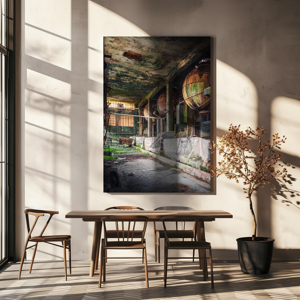 Rostige Industriekugeln | Leinwand