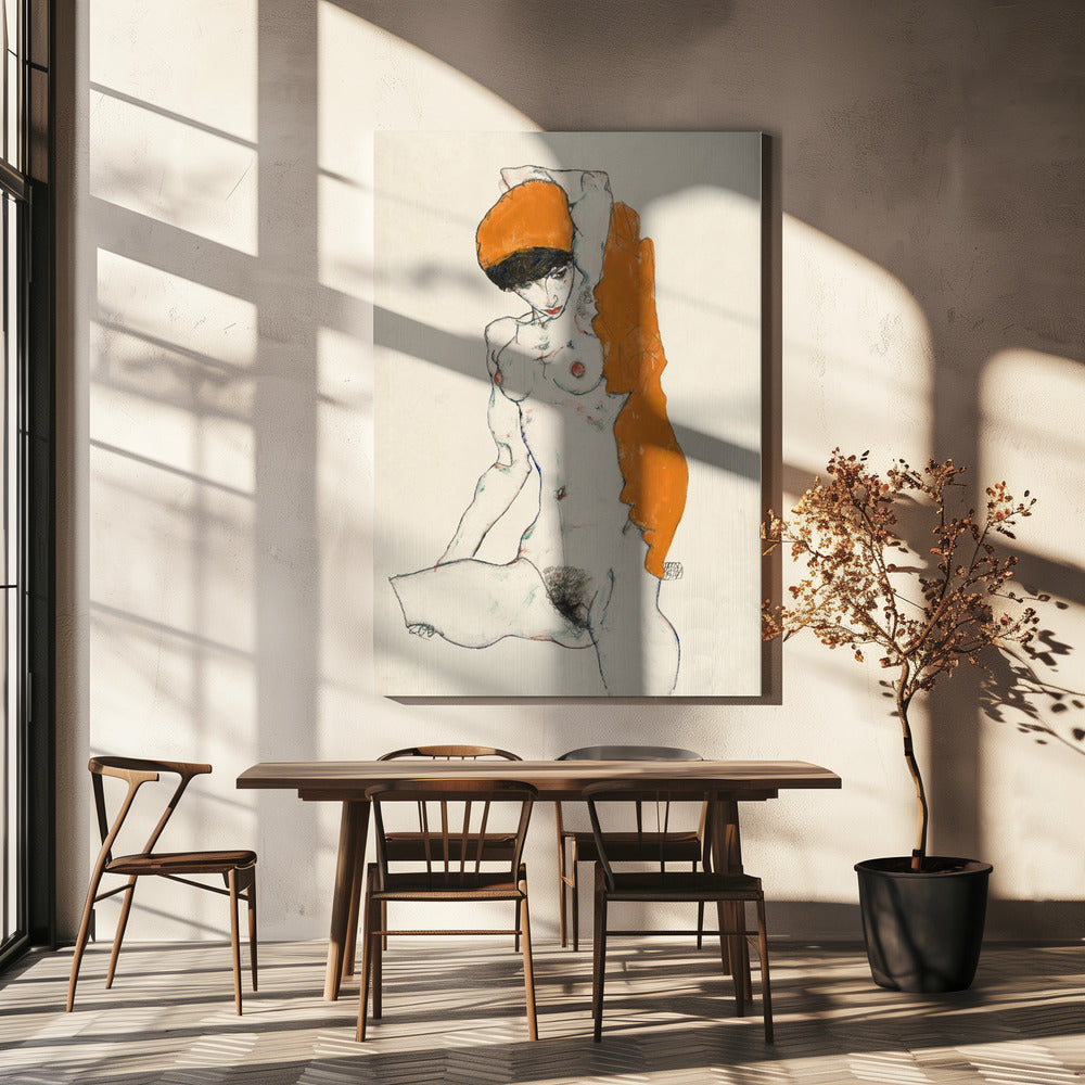 Standing Nude With Orange Drapery 1914 | Canvas
