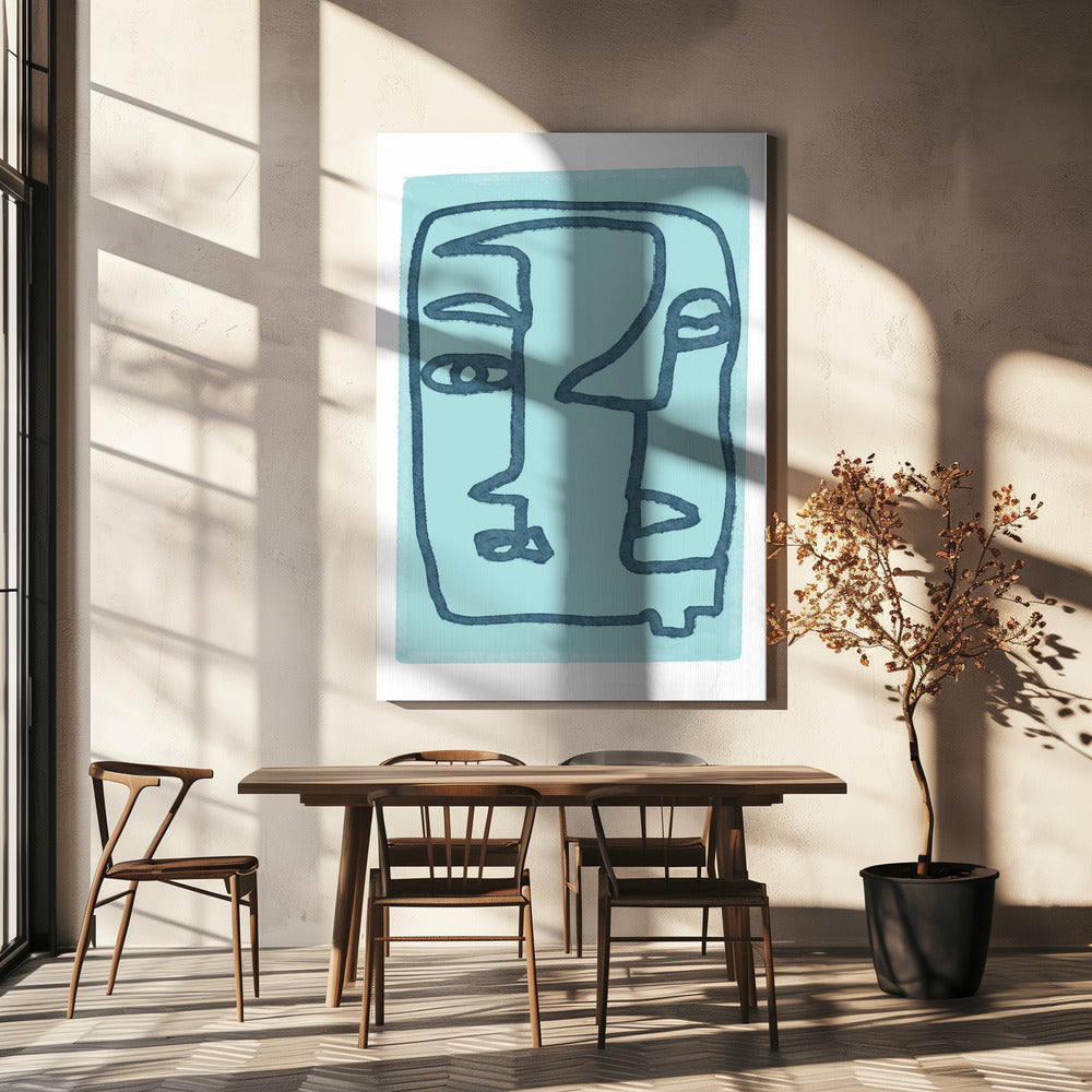 Blue Abstract Faces | Canvas