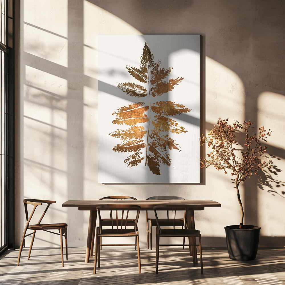 Eichenblattdruck (Gold) | Leinwand