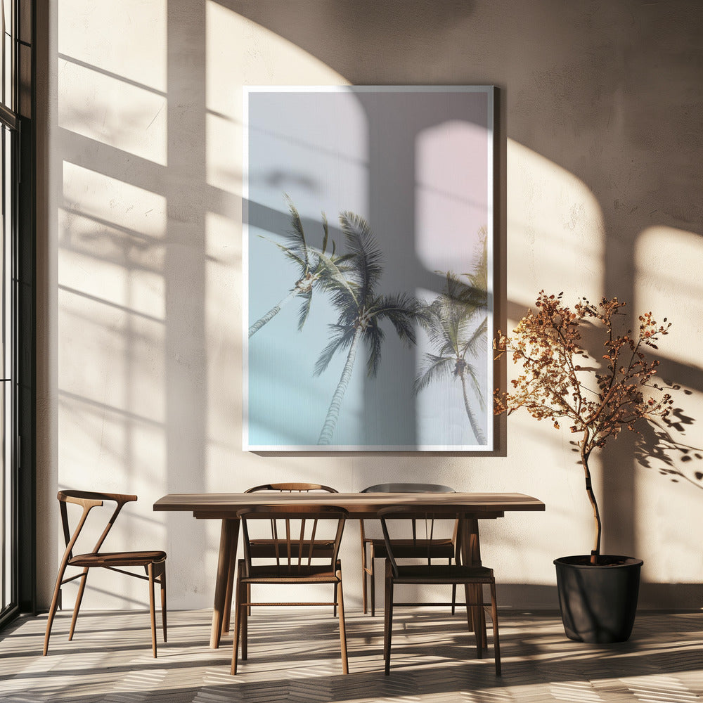 Pastell Palmen Glückseligkeit | Leinwand