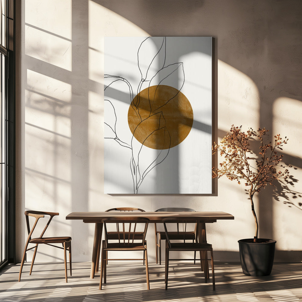 Erdige Linienblätter | Leinwand