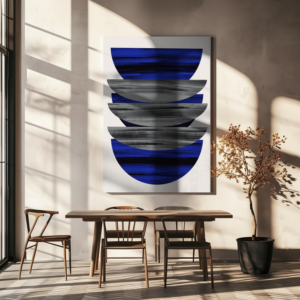 Skandinavisch in Blau und Schwarz | Leinwand
