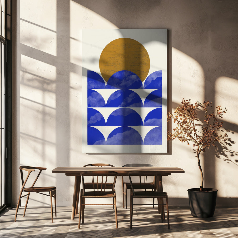 Geometrische Sonnenuntergangskomposition | Leinwand