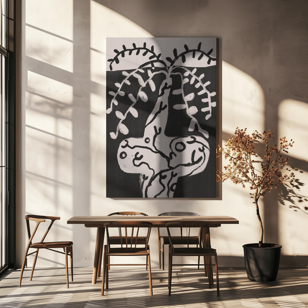 Rustic Pot Plant On the Table | Canvas
