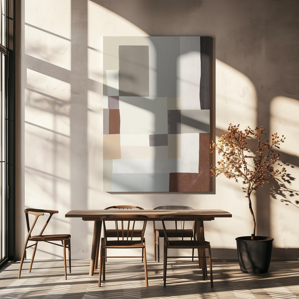 Neutrale Farbe geometrisch abstrakt 02 | Leinwand