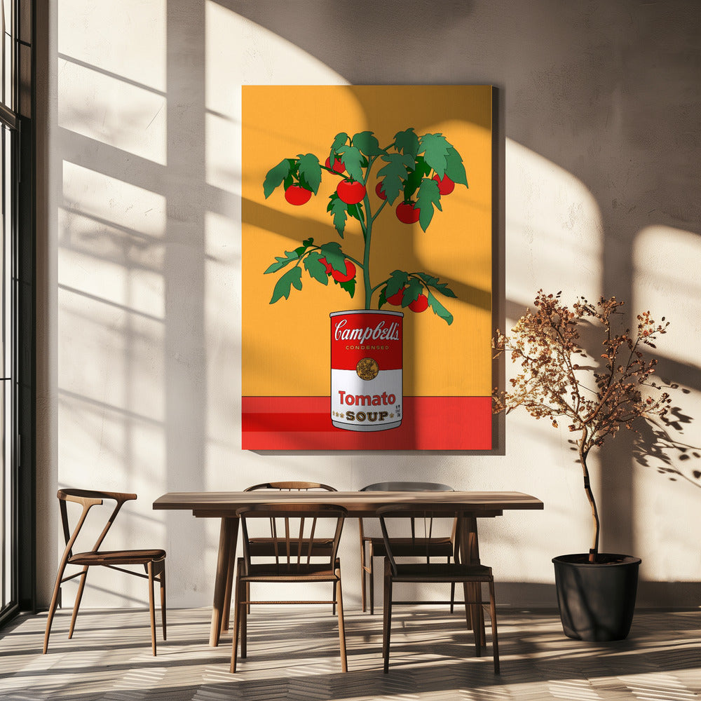 Campbells Soup Tomatenpflanze Retro Illustration | Leinwand