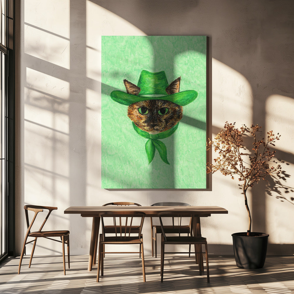 Tilly, die Cowgirl-Schildpattkatze | Leinwand