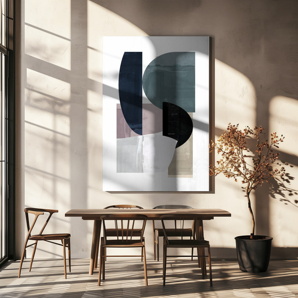 Navy Shapes No3 | Canvas