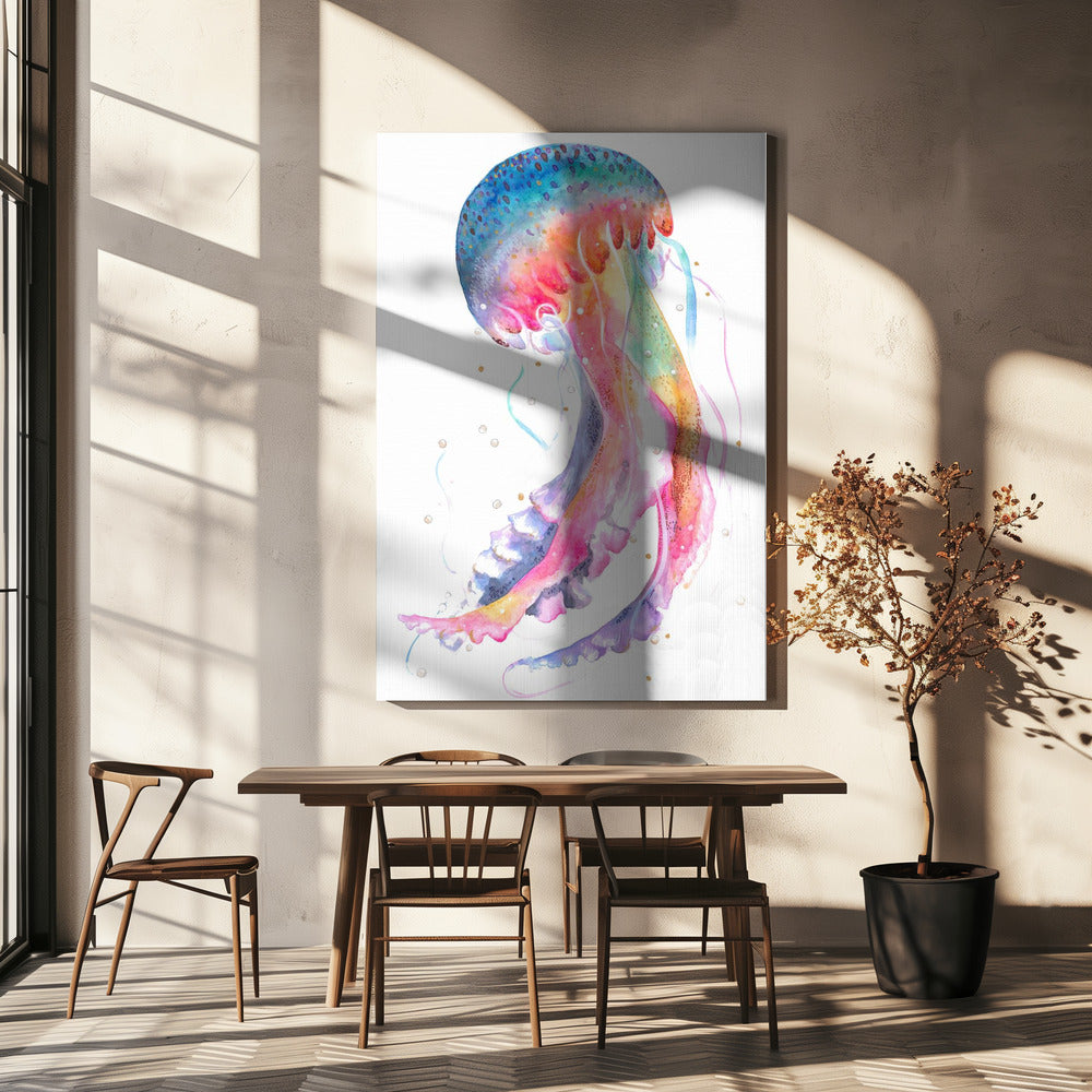Quallen mit Regenbogenfarben | Leinwand