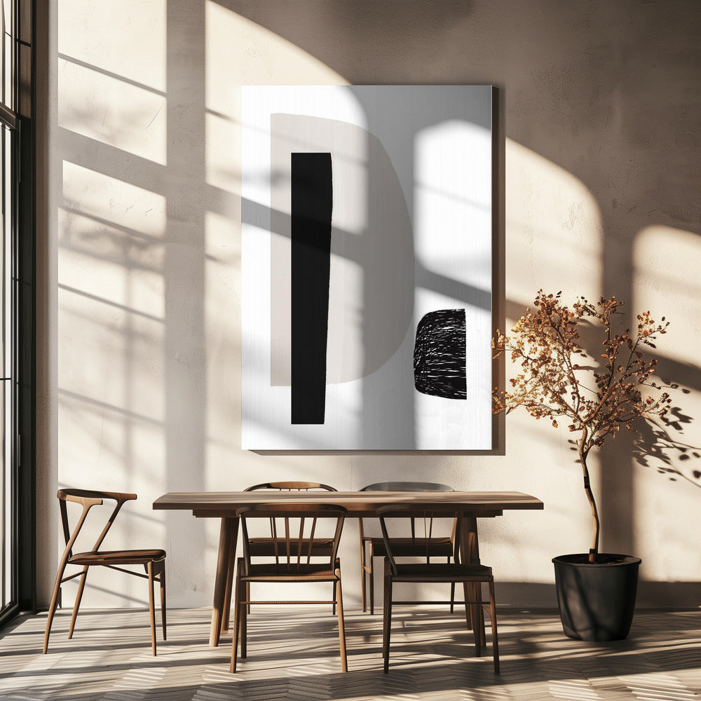 Schwarz-weiße geometrische Formen | Leinwand