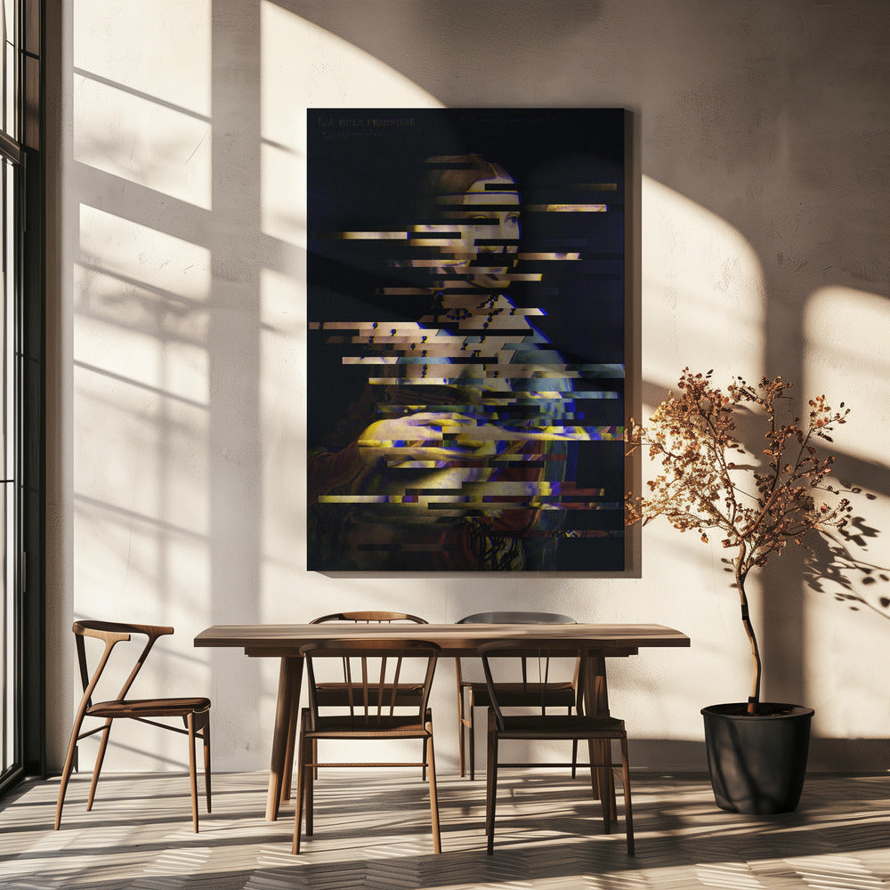 Glitched Leonardo da Vincis Dame mit dem Hermelin | Leinwand