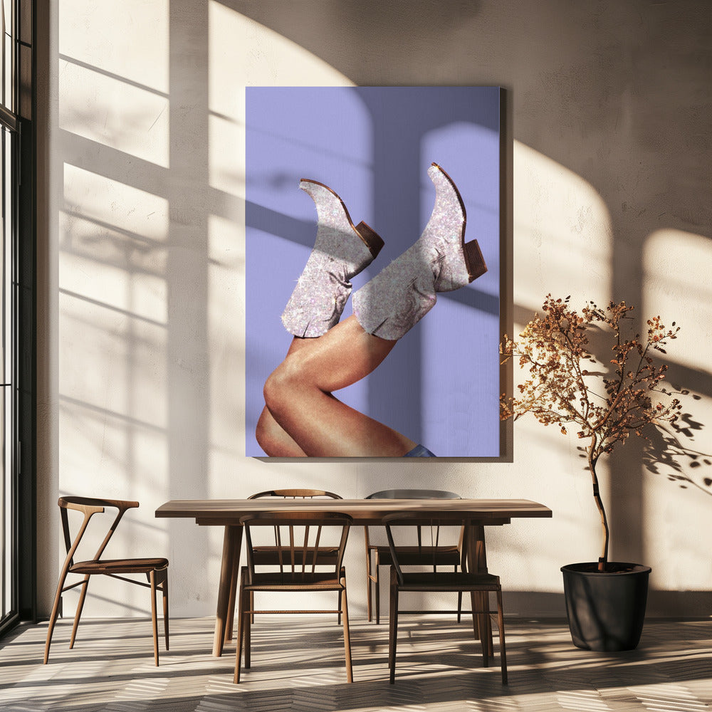 Diese Stiefel - Glitzer Very Peri Periwinkle | Leinwand