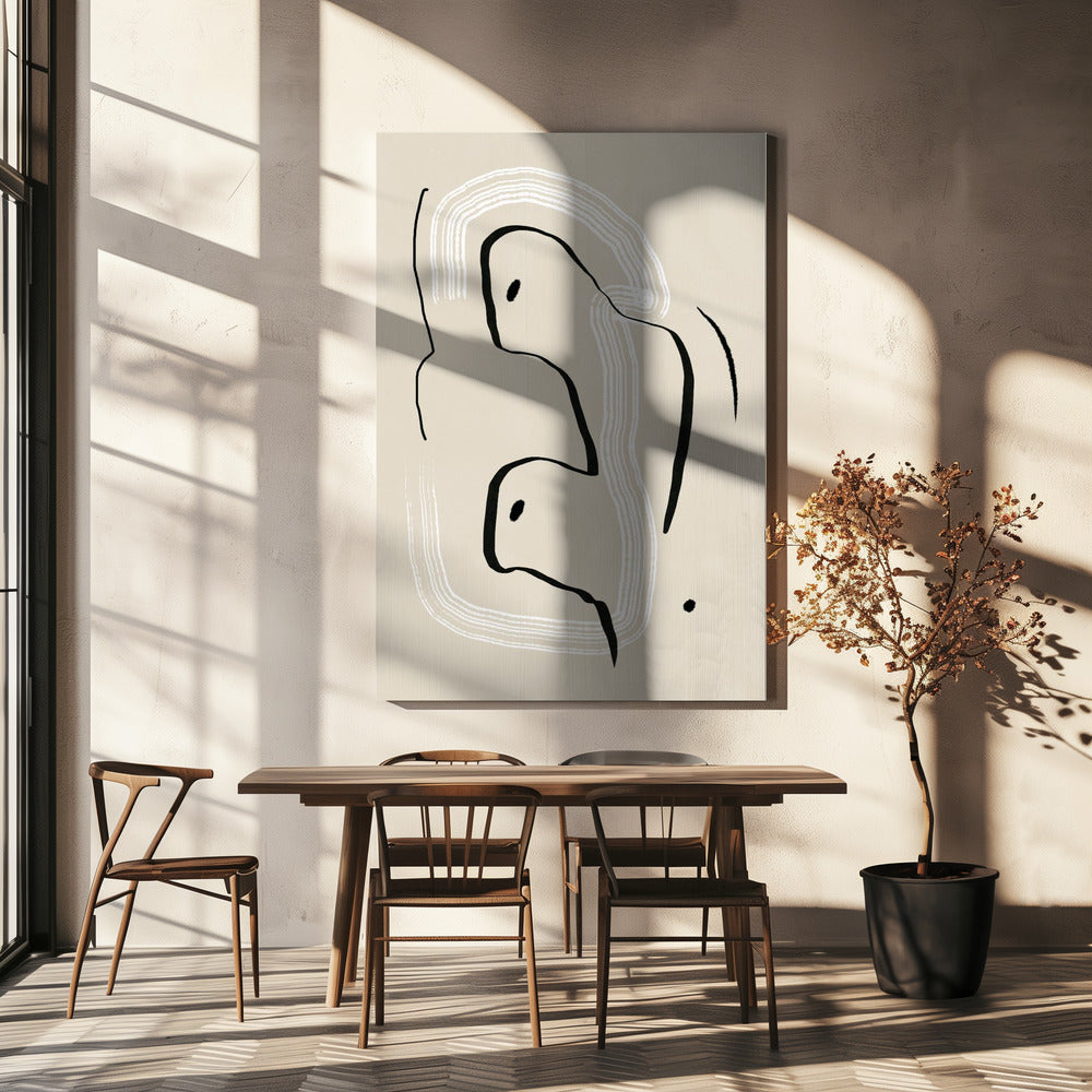 Liegende Akt-Linienkunst | Leinwand