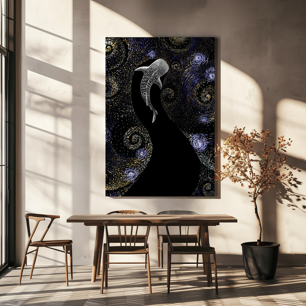 Sternenfresser im Van Gogh Stil farbig | Leinwand
