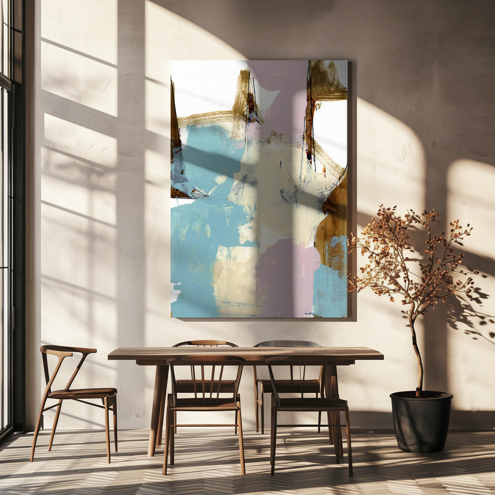 Blau Rosa Düster Abstrakt 1 | Leinwand