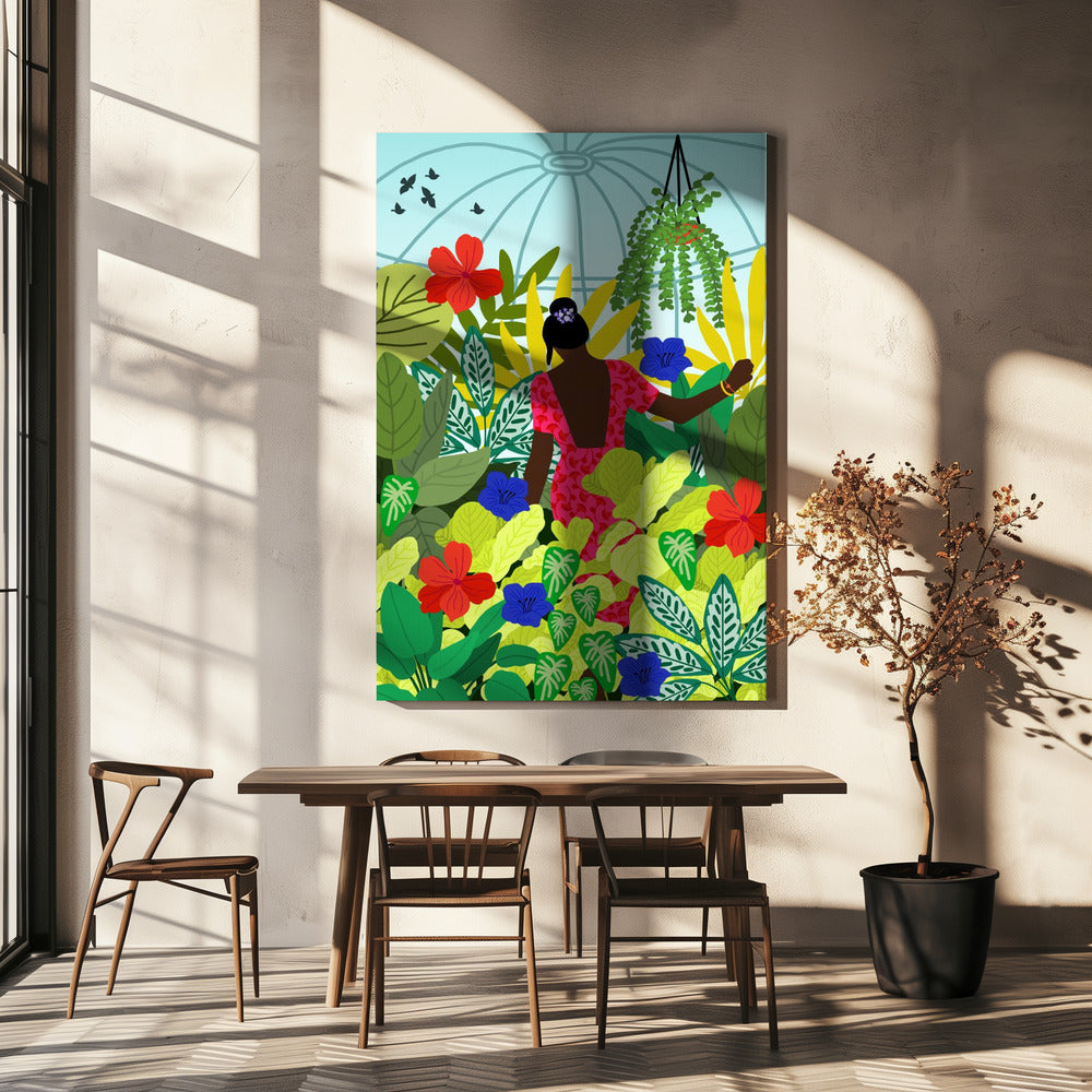 Spaziergang in meinem Gewächshaus | Leinwand