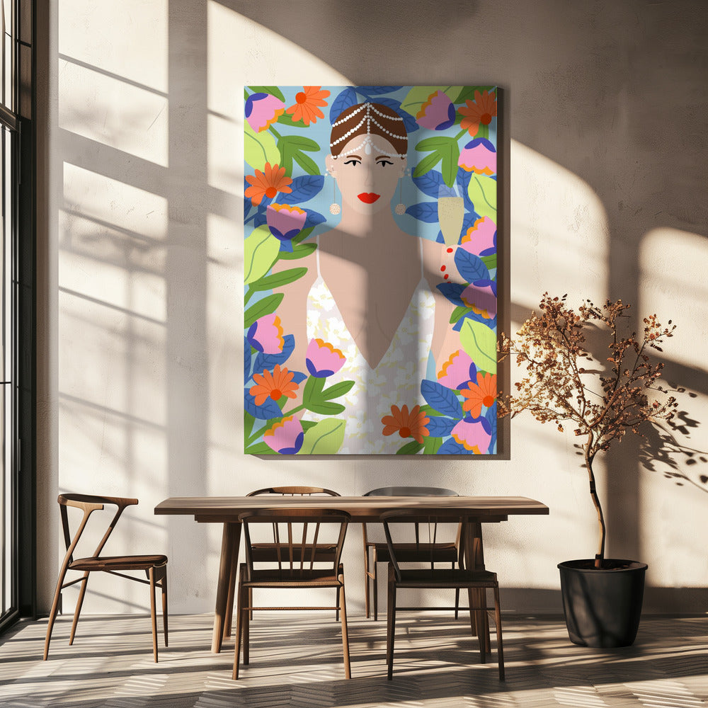 Sommerkönigin in Blumen | Leinwand
