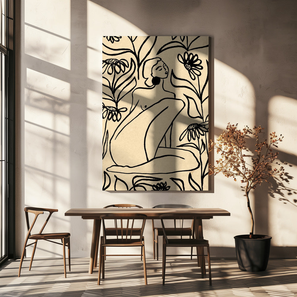 Mädchen im Sonnenblumenfeld | Leinwand