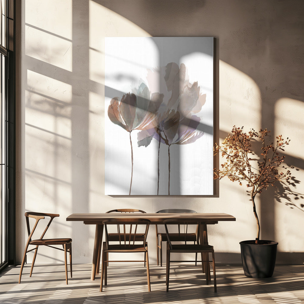 Zartrosa Blumen | Leinwand