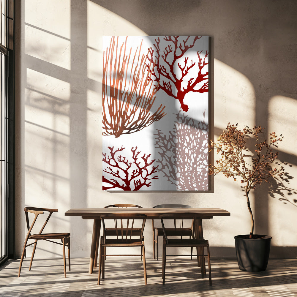 Rosa und rote Meereskoralle | Leinwand