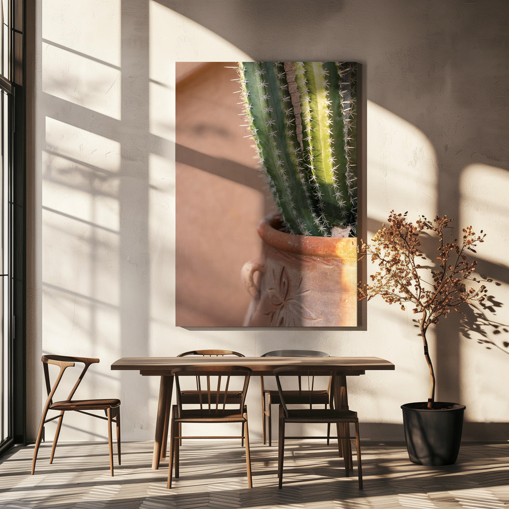 Grün auf Orange | Marrakesch Reisefotografie | Leinwand