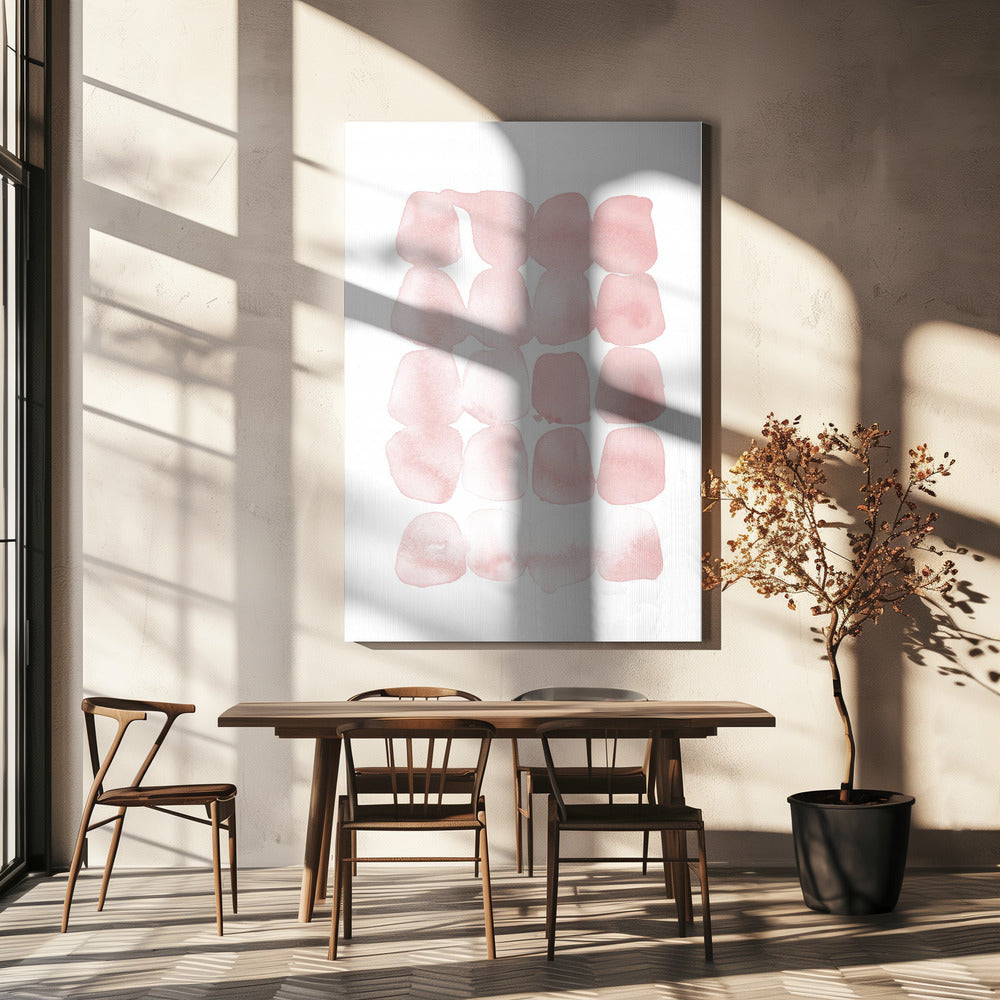 Abstrakte Blush Dots | Leinwand
